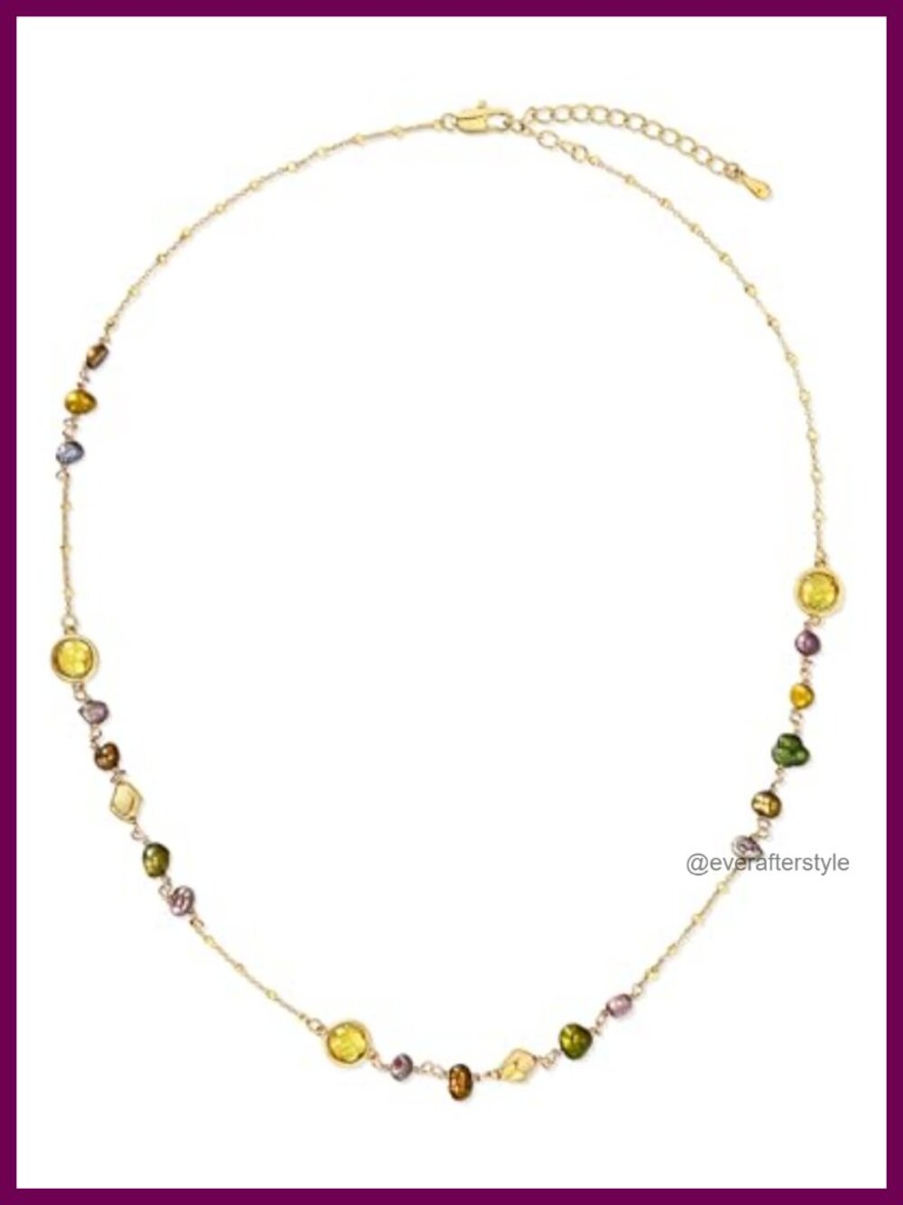 Gold Plated Colorful Shell Pearl Crystal Beaded Gemstone Adjustable Dainty